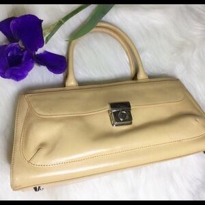 Preston & York beige tan leather handbag